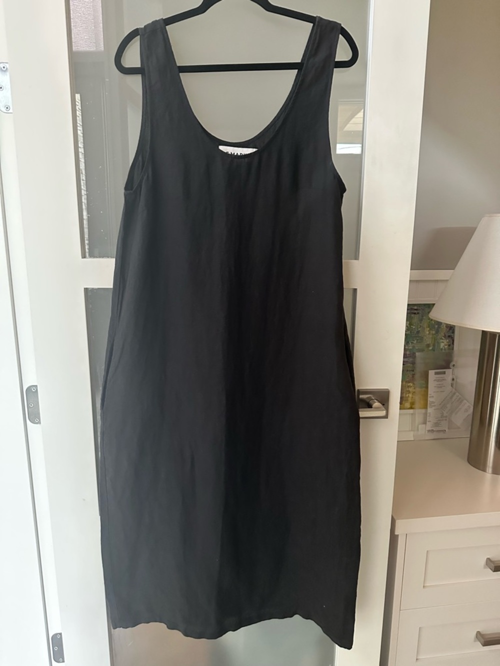 L.F Markey Sleeveless Black Maxi Dress - Elegant Everyday Slip 100% linen